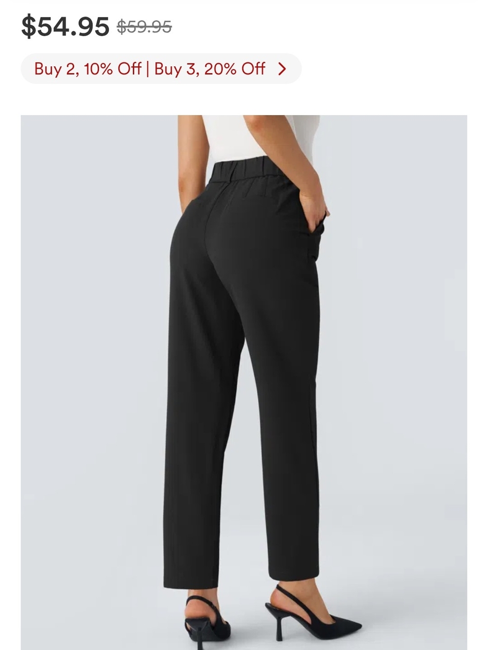 HALARA Black Straight-Leg Dress Pants
